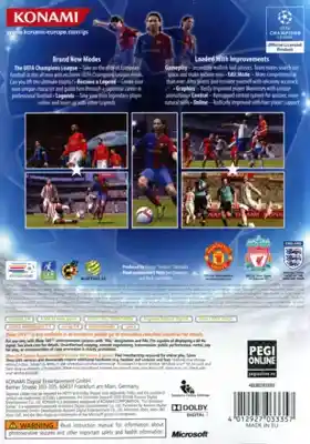 Pro Evolution Soccer 2009 (USA) box cover back